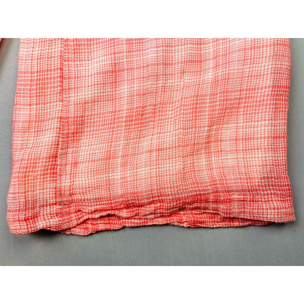 Urban Outfitters Women's XS Gauzy‎ Summer Coral Plaid Overalls Jumpsuit - Picture 14 of 16